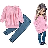 CM C&M WODRO Toddler Girls Clothes Winter Warm Long Sleeve Tops+Long Pants Set