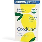 GOODONYA Organic Hydration Electrolyte Drink Mix, Certified Organic Hydration Powder, Non-GMO, Biochecked Glyphosate Free, Low Sugar, Lemonade Flavor, No Artificial Flavors, 20 Servings