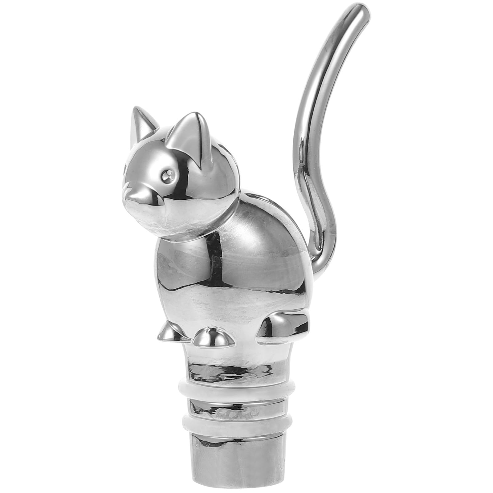 DOITOOL Cat Wine Bottle Stopper Vacuum Plug Alloy Decorative Novelty Bottle Sealer for Home Bar Party Use 3.27X2.28X1.02In