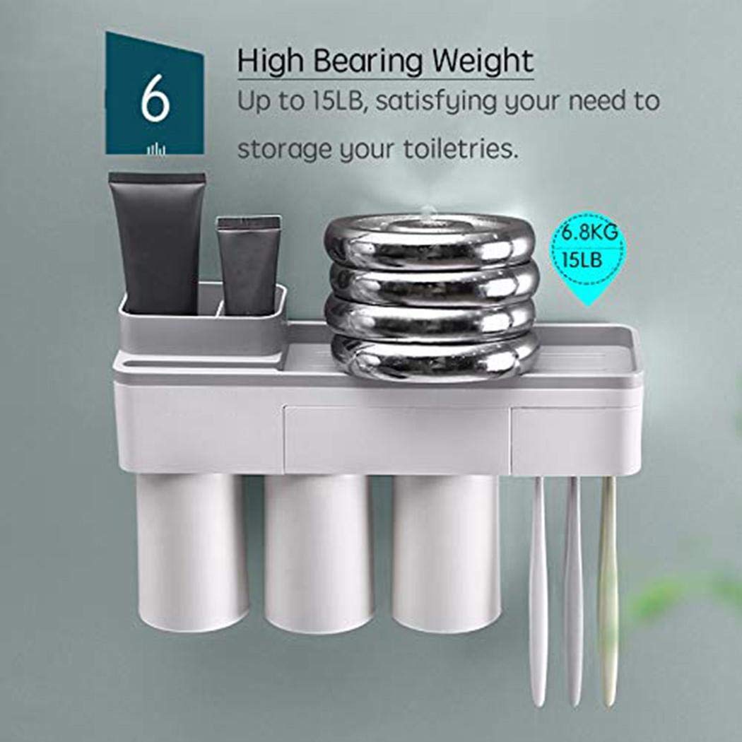 UpBeauty Fashion Magnetic Toothbrush Holder Wall Mount Toothbrushes Slots Organizer Cup Toothbrush Holders