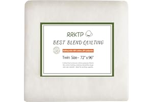 RRKTP Quilt Batting Twin Size 72"x 96",80/20 Cotton Poly Batting for Quilting,All Season Batting for Craft,Warm Soft Natural Cotton Batting for Quilts Quilting & Quilting Supplies