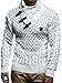 Leif Nelson Men's Knitted Winter Pullover with Shawl Collar Sweater with Geometric Pattern Hoodie Sweatshirt Slim Fit Long Sleeve LN5255 Ecru Grey Small