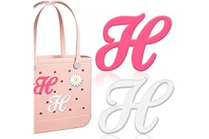 AIERSA 2Pcs Letter Charms for Bogg Bag,Charm for Bogg Bag Accessories,Alphabet Insert Charms Compatible with Bogg Bag and Simply Southern Bag Decorative, Fit Most Rubber Beach Bag