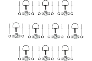 MOTO4U Motorcycle Race Fasteners Quick Release D-Ring 1/4 Turn Race Fairing Fasteners Rivet Type B 14mm (10 Pack) Chrome Black