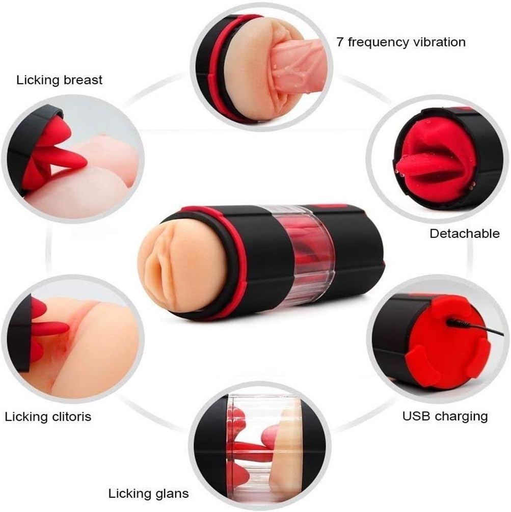 Men's Delay Trainer 2-in-1 Fully Âutǒmâtic Hands Free Relaxation Cup Blǒw-Jǒb