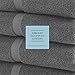 White Classic Light Grey Luxury Cotton Washcloths 12 Pc Set - Large 13x13 Inches Hotel Style Face Towel, High Absorbent Quick Dry Wash Cloths for Home, Spa, Gym, Light Grey, 12 Pack