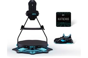 KATVR KAT Walk C2 Plus Enhanced VR Treadmill with Vibration Feedback, Noise Reduction, Built-in Wheels, 360° Locomotion, Nexus Adapter & Shoes, Compatible with SteamVR & Quest – US Size 10