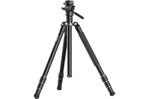 SmallRig CT150 Travel Video Tripod Kit, 61.8'' Video Camera Tripod Monopod with Pan Tilt Video Head, QR Plate for Arca, 360° 
