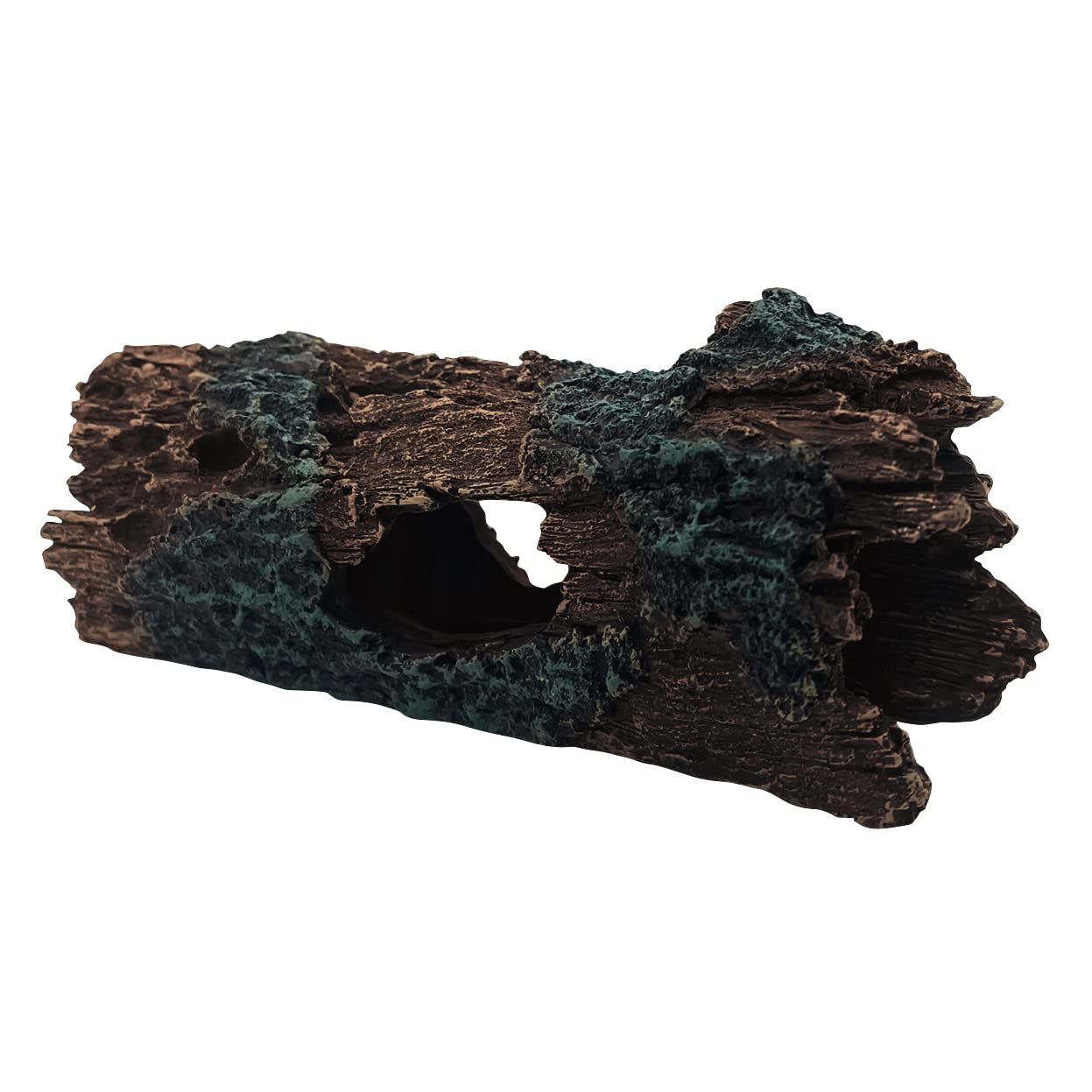 Mascot Pets 18cm Log Drift Wood Cave Hide Hole With Plant Detail Artificial Polyresin Aquarium Ornament Aquatic Model Decoration Fish Tank Marine Decor Ornaments