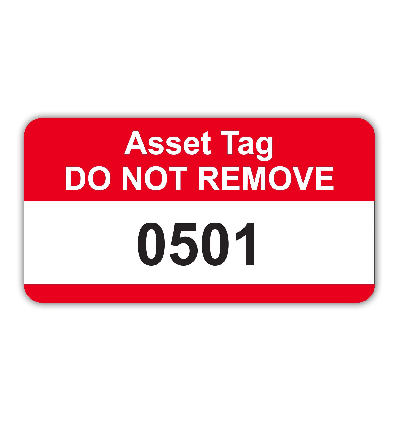 Red Asset Tag Labels - Numbered 501 to 1000-38mm x 20mm Permanent Synthetic PP Labels - Price per Pack of 500 Labels (P/NO. 7828664B)