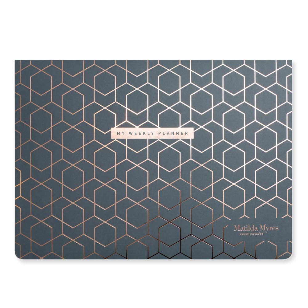 Matilda Myres A4 Weekly List Pad - 50 Sheets - Grey & Rose Gold