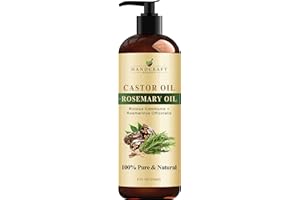 Handcraft Blends Castor Oil with Rosemary - 236 ml - 100% Pure and Natural - Premium Grade Carrier Oil for Hair, Eyelashes an