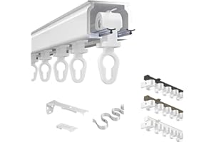 Wall/Ceiling Mount Curtain Track Rail, Heavy-Duty S-Shaped Wavy Curtain Track Set, For Room Divider, Living Room, Bedroom, Ch