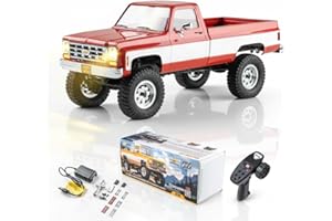 EAZYRC FMS 1/18 FCX18 Chevy K10 RC Crawler RTR with License Red, RC Pickup Truck 4x4 Chevy Hobby Grade 2-Speed Transmission Monster Truck for Adults with Led Light (red)