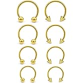 Lcolyoli 20G Septum Ring Surgical Steel Smiley Piercing Jewelry Nose Septum Rings Hoop Lip Piercing Jewelry for Women Men 6-12mm