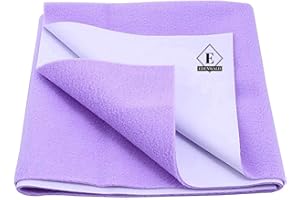 Edenwald Crib Mattress Protector Dry Sheet, Waterproof Bed Protector Sheets, Reusable Rubber Sheets for Children, Adults & Pet, Leak Proof Mats for Home, Outdoor & Travel (X-Large 60"x79") (Purple)