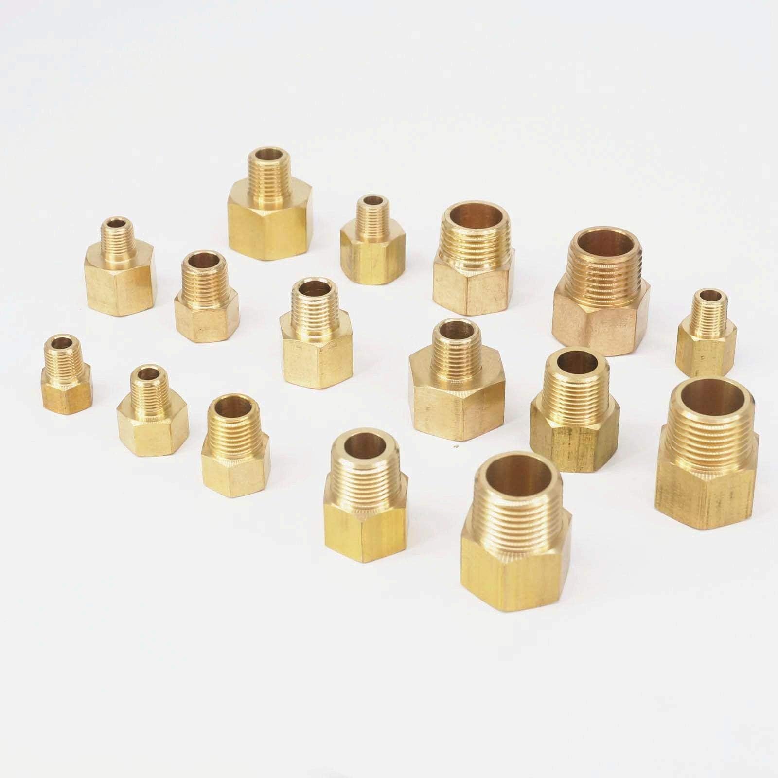 Maslin 1/8" 1/4" 3/8" 1/2" NPT Female to Male BSP Brass Pipe Fitting Connector Adapter for Pressure Gauge Air Gas Fuel Water 229 PSI - (Thread Specification: Type 9)