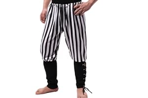 SYQBR Men's Ankle Banded Pants Medieval Viking Navigator Pirate Costume Renaissance Gothic Halloween Cosplay Trousers.