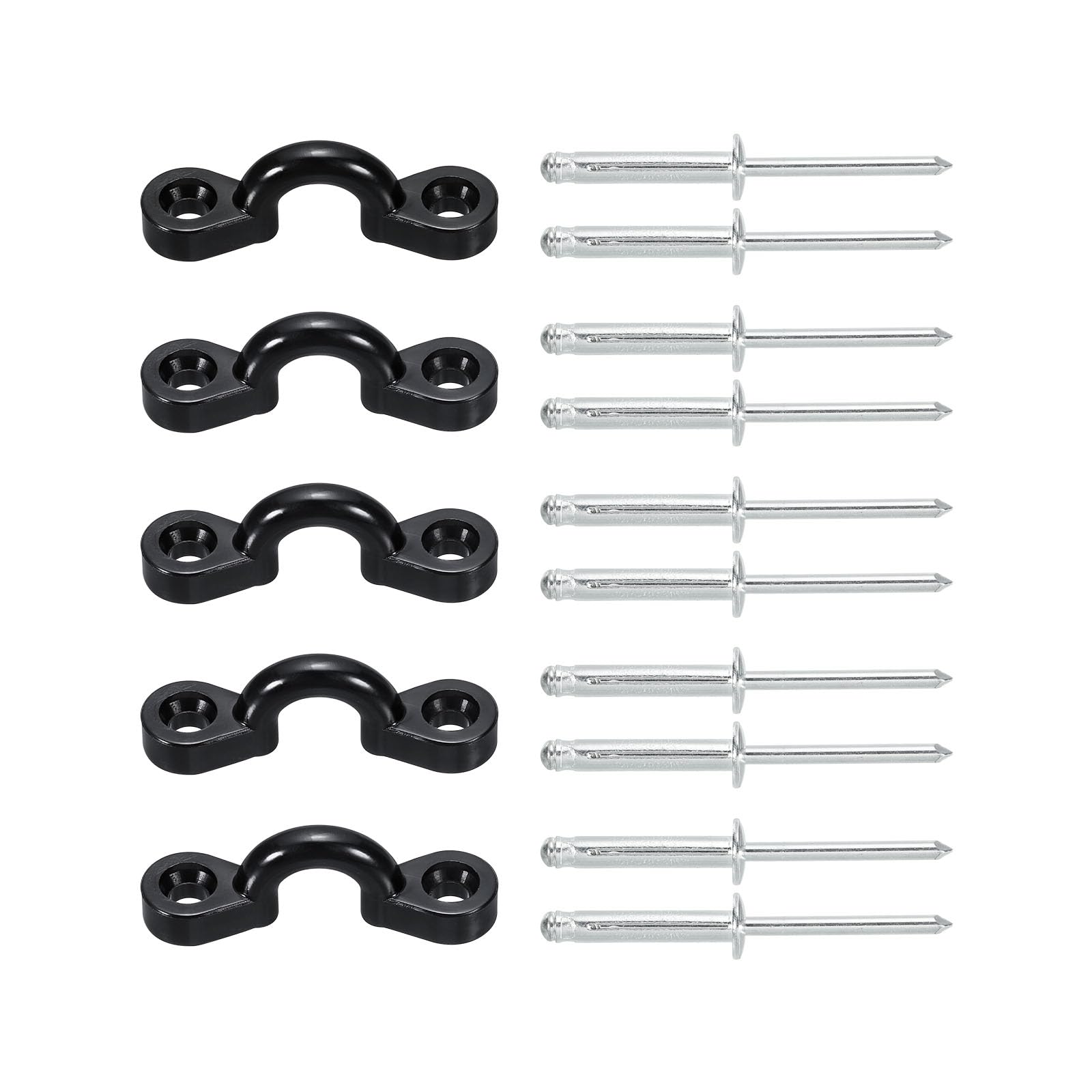 PATIKIL Kayak Pad Eye Kit, 5 Pack Nylon Deck Loops Bimini Boat Top Eye Straps with 10 Blind Rivets for Kayaks Canoes Boats Tie Down