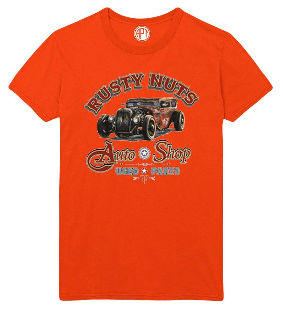 Rusty Nuts Auto Shop Printed T Shirt Kinihax