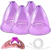 FUMOLEER Buttock Vacuum Cups 210ML &180ML,Vacuum Therapy Cupping Machine Accessories, 9.4inch & 8.26inch XL Suction Cups for Butt Massage with Y-Hose & Gua Sha Board, 2 Pairs (Purple)