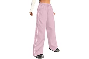 Mebius Girls Parachute Pants Baggy Cargo Hiking Joggers Hip Hop Dance with Pockets Trousers for Kids 8-14Y