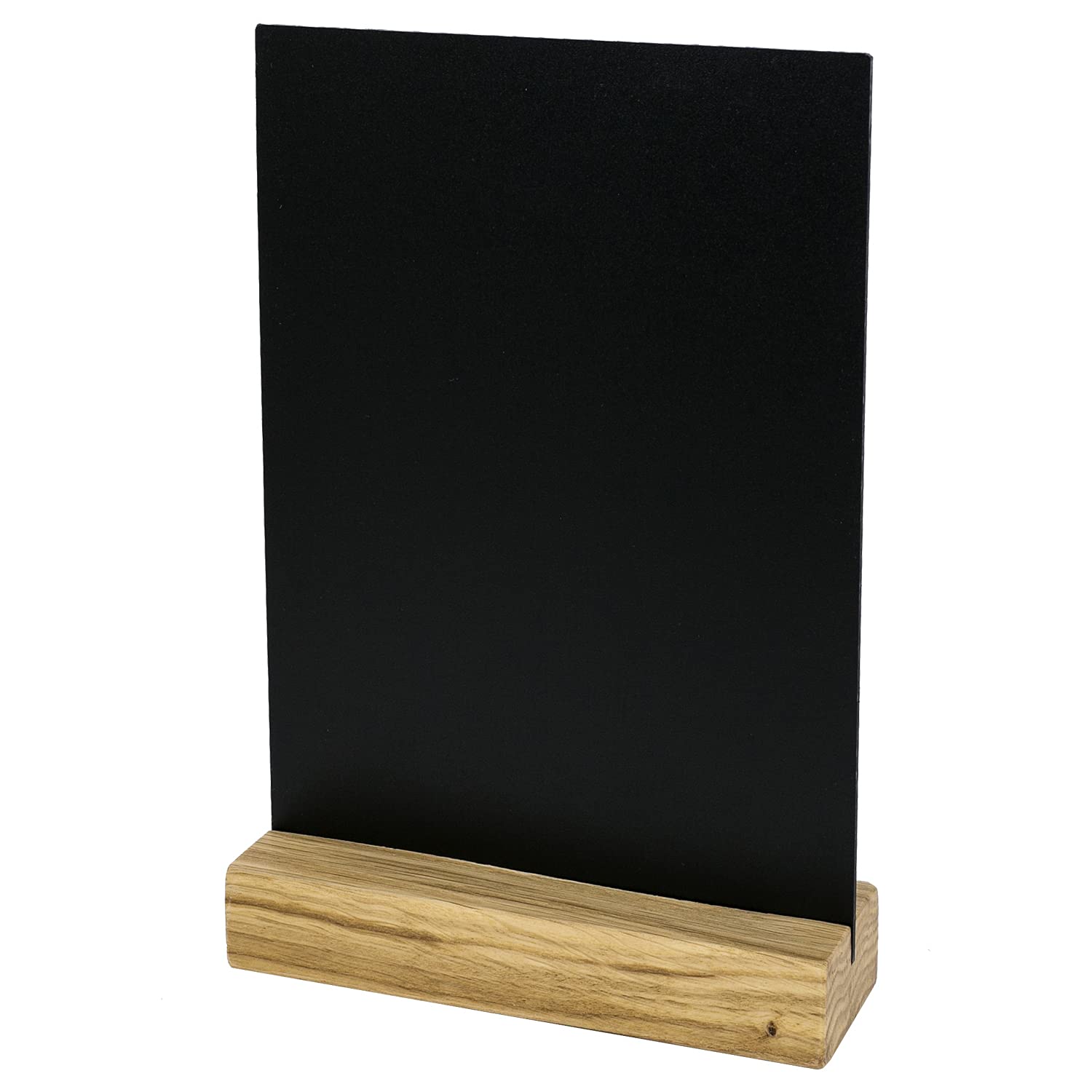 HMF 46452 Acrylic Table Stand Chalkboard with Wooden Base | T-Stand | DIN A5 | Black