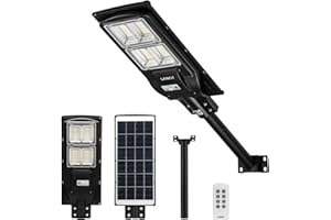 LANGY Solar Street Light 18000 Lumens,240PCS LED, 18000 mAH Battery, High Lumens LED Solar Power Street Lamp Outdoor Dusk to Dawn for Parking Lot, Yard, Garage and Garden