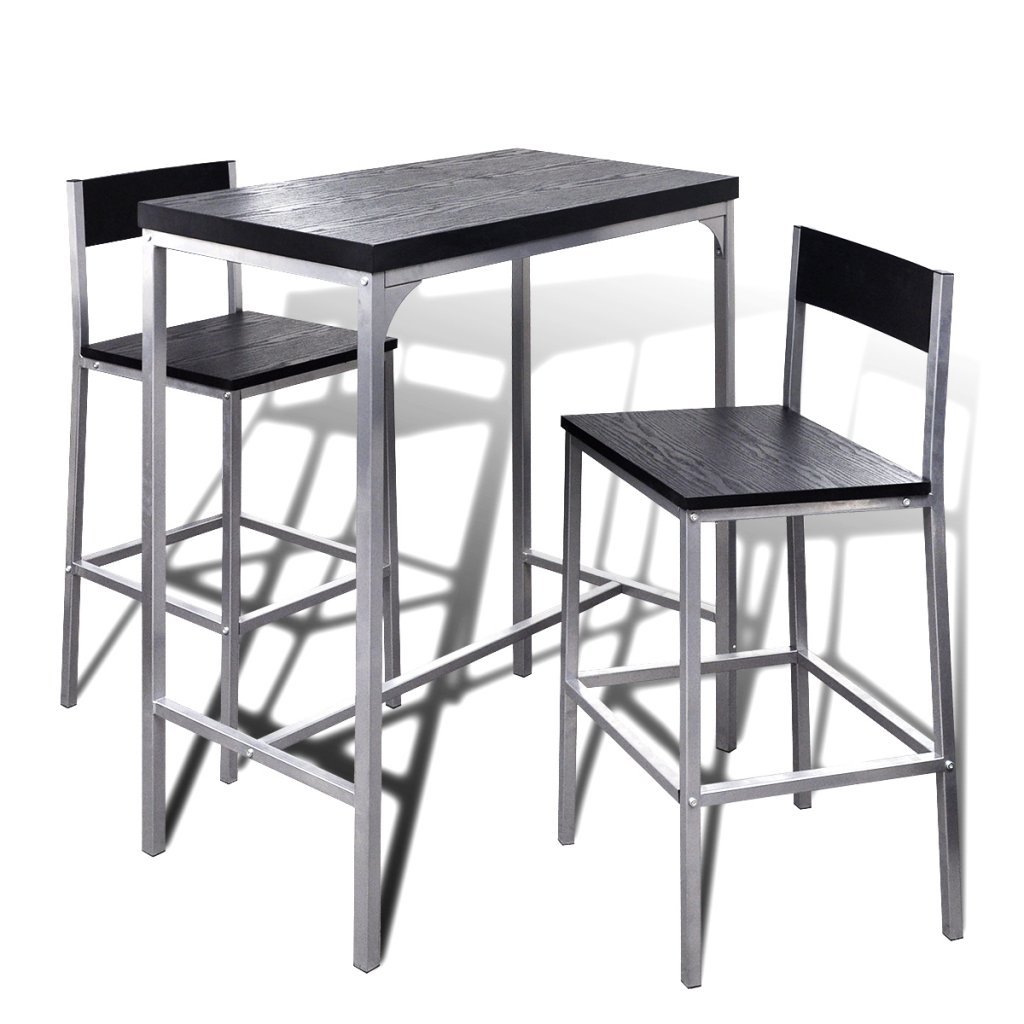 vidaXL Set Mesita Alta Para El Desayuno Bar Comedor Cocina Mesa Silla
