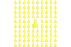 MAMFOUS 100pcs Winged Wire Nuts Connectors,Yellow 22-10 AWG Easy Twist-on Electrical Screw Wire Caps (P11 Yellow)