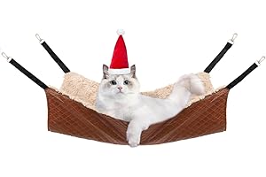 JOYELFSTAR JOYELF Cat Hammock Bed, Medium Reversible Pet Cage Hammock Hanging Soft cat Bed for Kitten Ferret Puppy or Small Pet