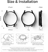 Ringke Galaxy Watch 5 Pro 45mm Slim Hard PC Case 2 Pack Clear Matte Black view 8