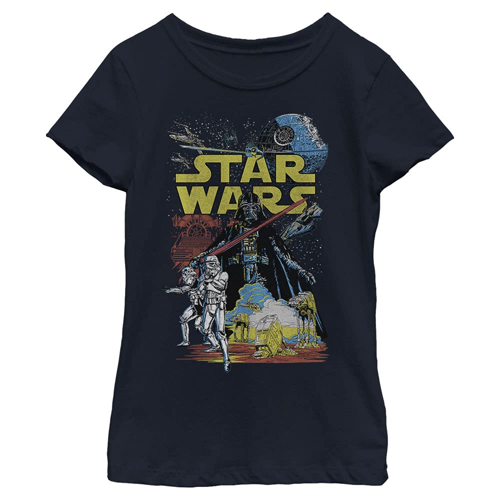 Photo 1 of Star Wars Rebel Classic Girl's Solid Crew Tee, Navy Blue, Medium