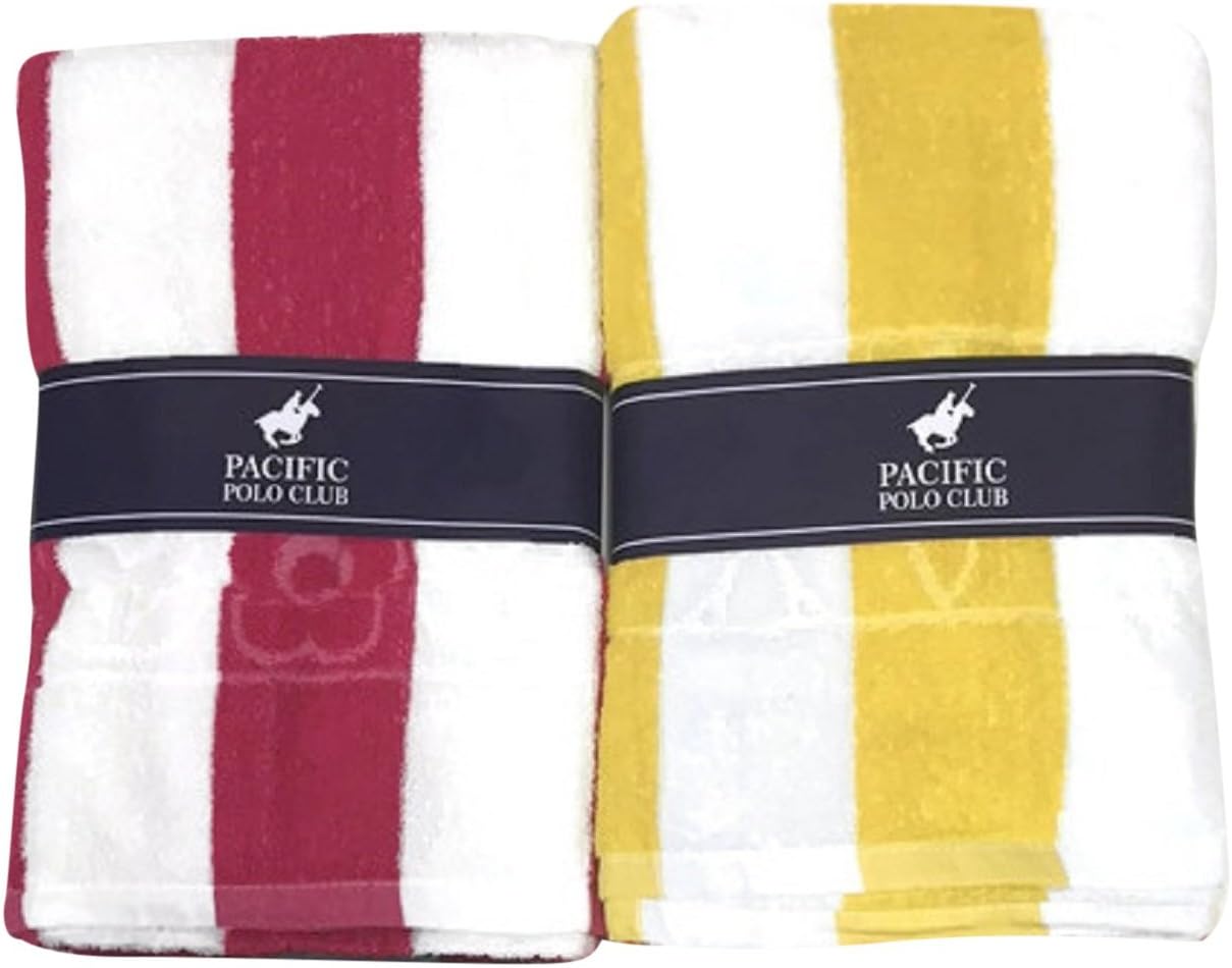 Large Beach Pool Bath Cabana Stripe Towel Cotton By Pacific POLO (color may vary)