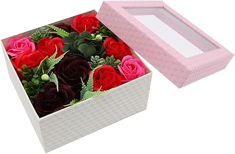 Amazon ハーモニーボックス ソープフラワー フラワーソープ バラ 花束 人気 プレゼント ギフト お祝い 誕生日 女性 母の日 父の日 レッド 花束 オンライン通販