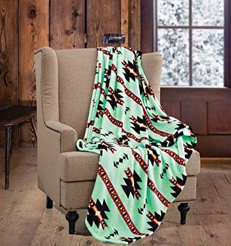 Virah Bella SouthWest Native Mint Green Throw Blanket