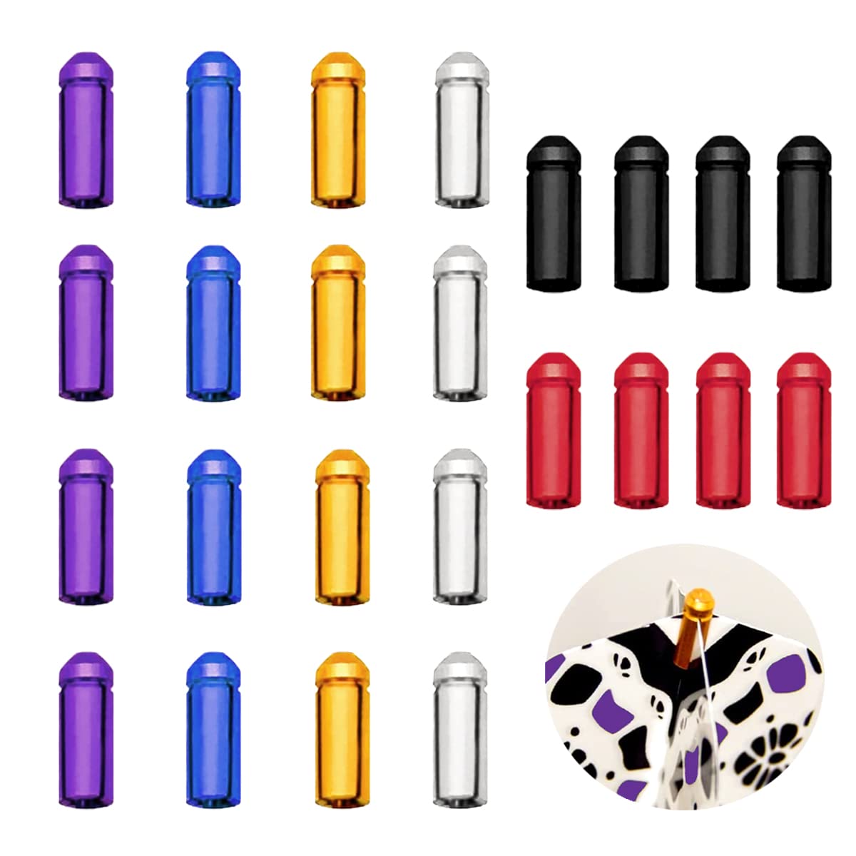 LNQ LUNIQI 24 Pcs Dart Flight Wing Savers Protectors Aluminum Alloy Dart Wing Corrector Fixed 90 Degrees Professional Competition Dart Accessories, 6 Colors — image 1
