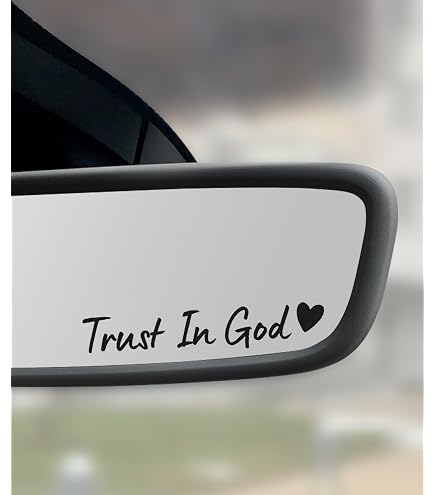 Lot De 3 Autocollants Vinyle "Trust In God" Pour Rétroviseur - 10.2x1.8 Cm - Rose, Blanc, Noir - Imperméable - 7
