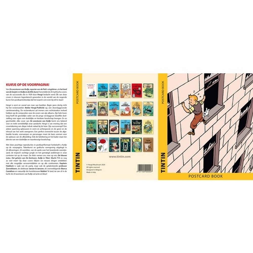 Moulinsart Set of 24 Postcards of The Adventures of Tintin Book Covers 31311 (10x15cm)