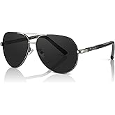 Olwen XXL Aviator Sunglasses For Large Heads (Polarized), Extra Large, Big and Tall, XL + Free Hard Case
