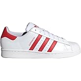 adidas Originals Men's Superstar Shoes, Cloud White/Better Scarlet/Cloud White, US 10.5 M