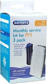 Interpet Monthly Service Kit PF 3 Filter Bonded Carbon and Foam Pads Pack of 3