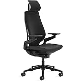 Steelcase Gesture Office Chair with Head Rest, Carpet Floors, Licorice | Ergonomic Work Chair with Wheels for Carpet, Comfortable Office Chair, Intuitive-to-Adjust Chairs for Desk, 360-Degree Arms
