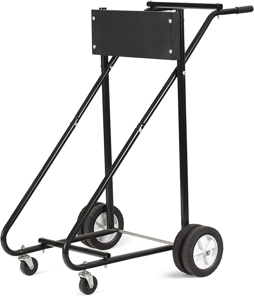 Goplus Boat Motor Stand, 315 LBS Heavy Duty Pro Outboard Engine Carrier Cart Dolly Storage (Black) (Black): Automotive