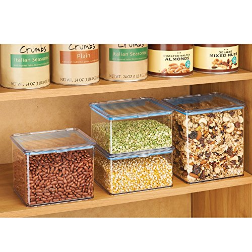 iDesign Plastic BPAFree Pantry Food Storage Organizer Bin with AirTight Hinged Lid, 1.5 Quart