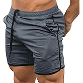 EVERWORTH Men's Gym Workout Boxing Shorts Running Short Pants Fitted Training Bodybuilding Jogger Short