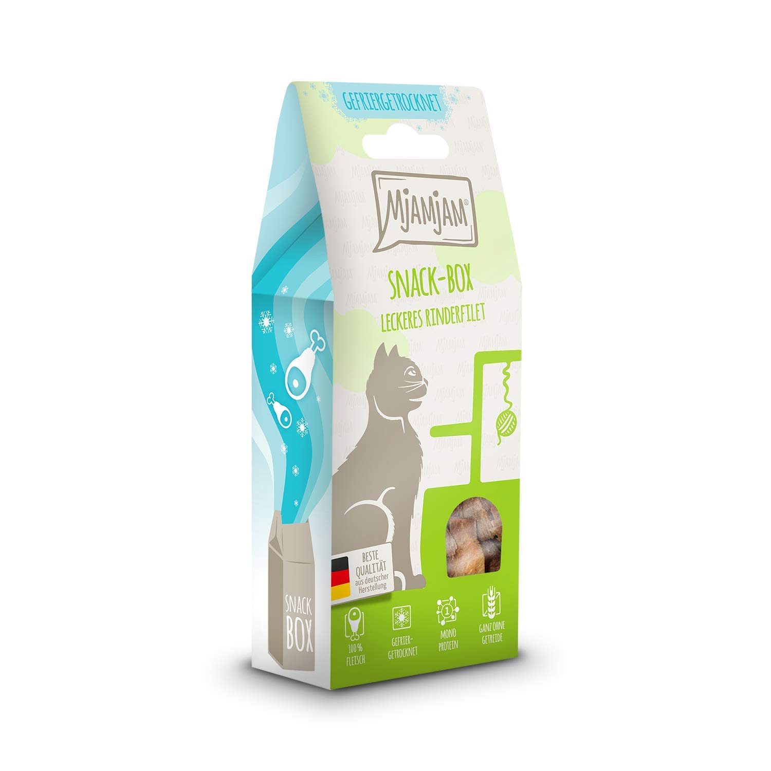MjAMjAM - premium cat snack - snack box - delicious beef fillet, pack of 1 (1 x 35 g), natural without any synthetic preservatives