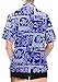 La Leela Blouses Button Up Hawaiian Shirt Womens Beach Short Sleeves Swimsuit Royal Blue