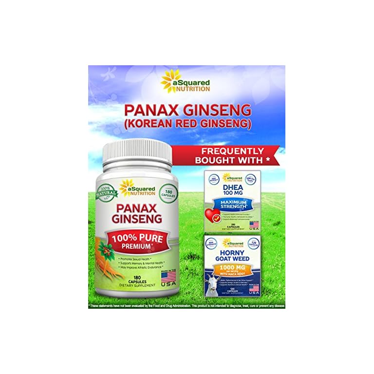 Red Korean Panax Ginseng (1000mg Max Strength) 180 Capsules Root