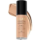 Milani Conceal + Perfect 2-in-1 Foundation + Concealer for a Flawless Complexion, Under Eye Corrector, Cover Redness and Imperfections, Waterproof and Sweatproof - Medium Beige